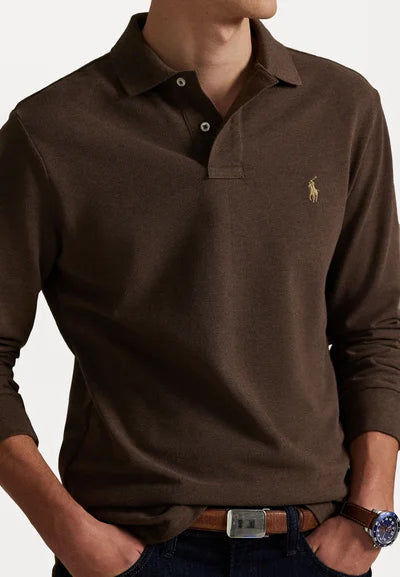 Polo Ralph Lauren LONG SLEEVE - Langærmet T-shirt - nutmeg brown heather