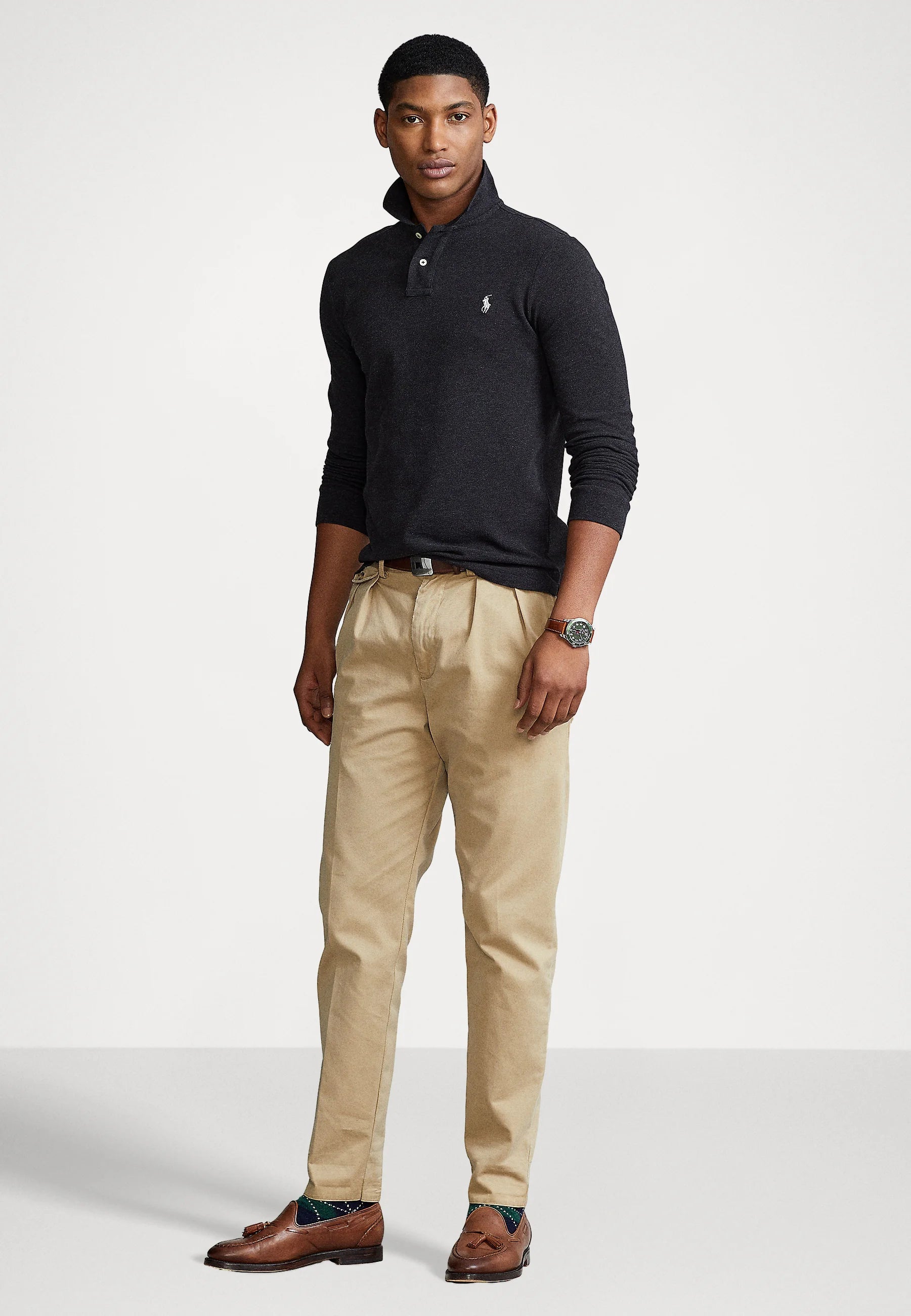 Polo Ralph Lauren LONG SLEEVE - Langærmet T-shirt - black marl heather