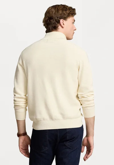 Polo Ralph Lauren KNIT COTTON QUARTER ZIP JUMPER - Striktrøje - herbal milk