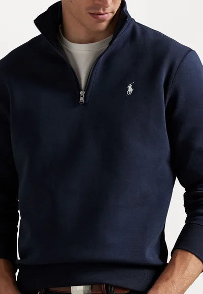 Polo Ralph Lauren DOUBLE-KNIT QUARTER-ZIP PULLOVER - Sweatshirt - aviator navy