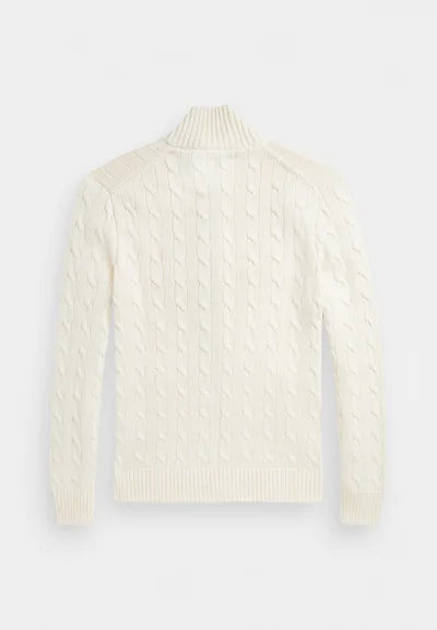 Polo Ralph Lauren CABLE-KNIT COTTON FULL-ZIP JUMPER - Cardigan - andover cream