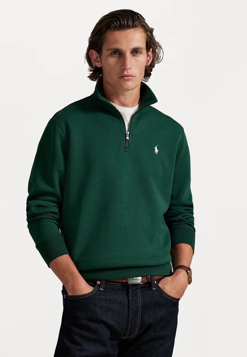 Polo Ralph Lauren DOUBLE-KNIT QUARTER-ZIP PULLOVER - Sweatshirt - vintage pine