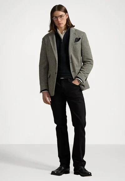 Polo Ralph Lauren KNIT COTTON QUARTER ZIP JUMPER - Striktrøje - black