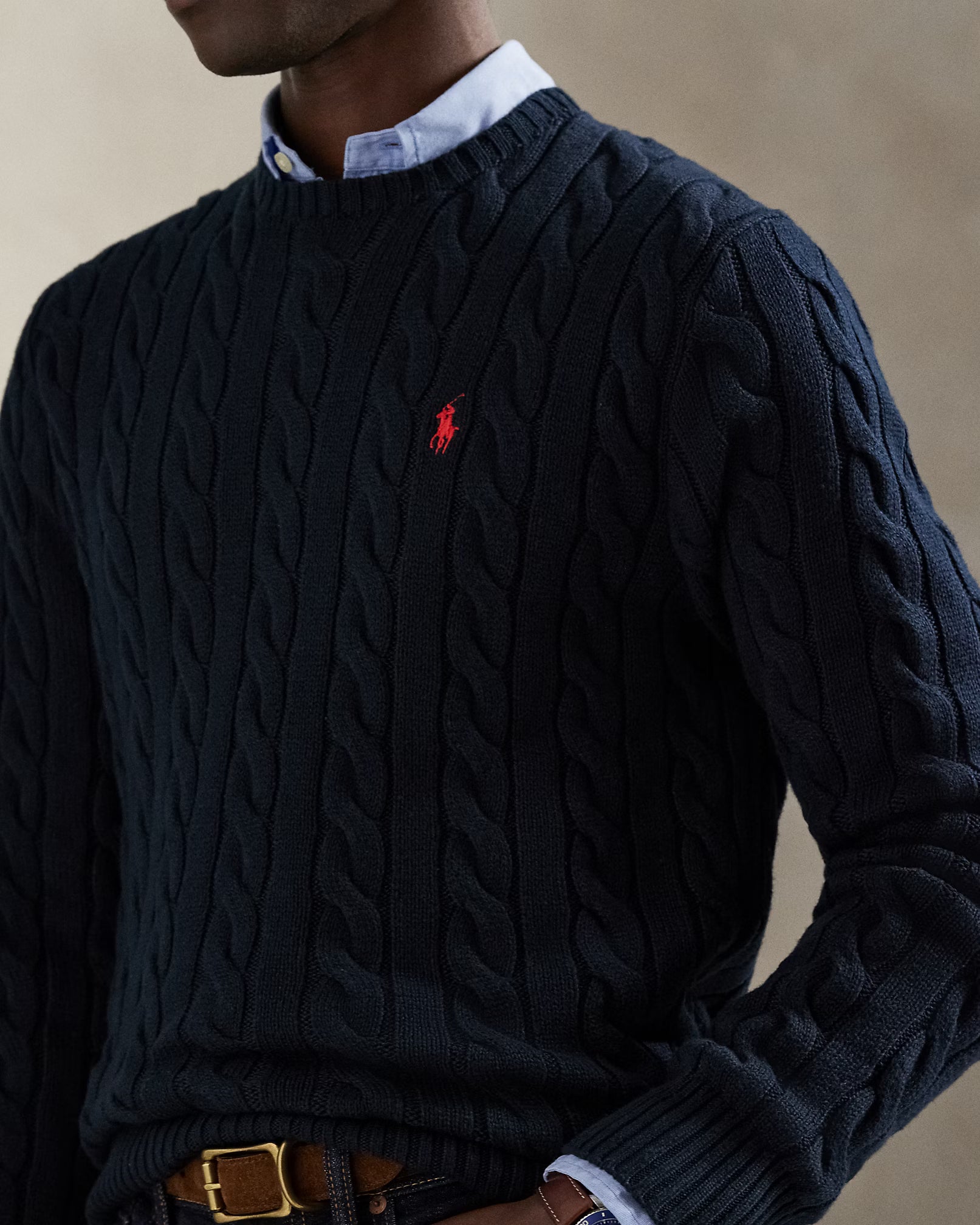 polo ralph lauren cable-knit cotton sweater