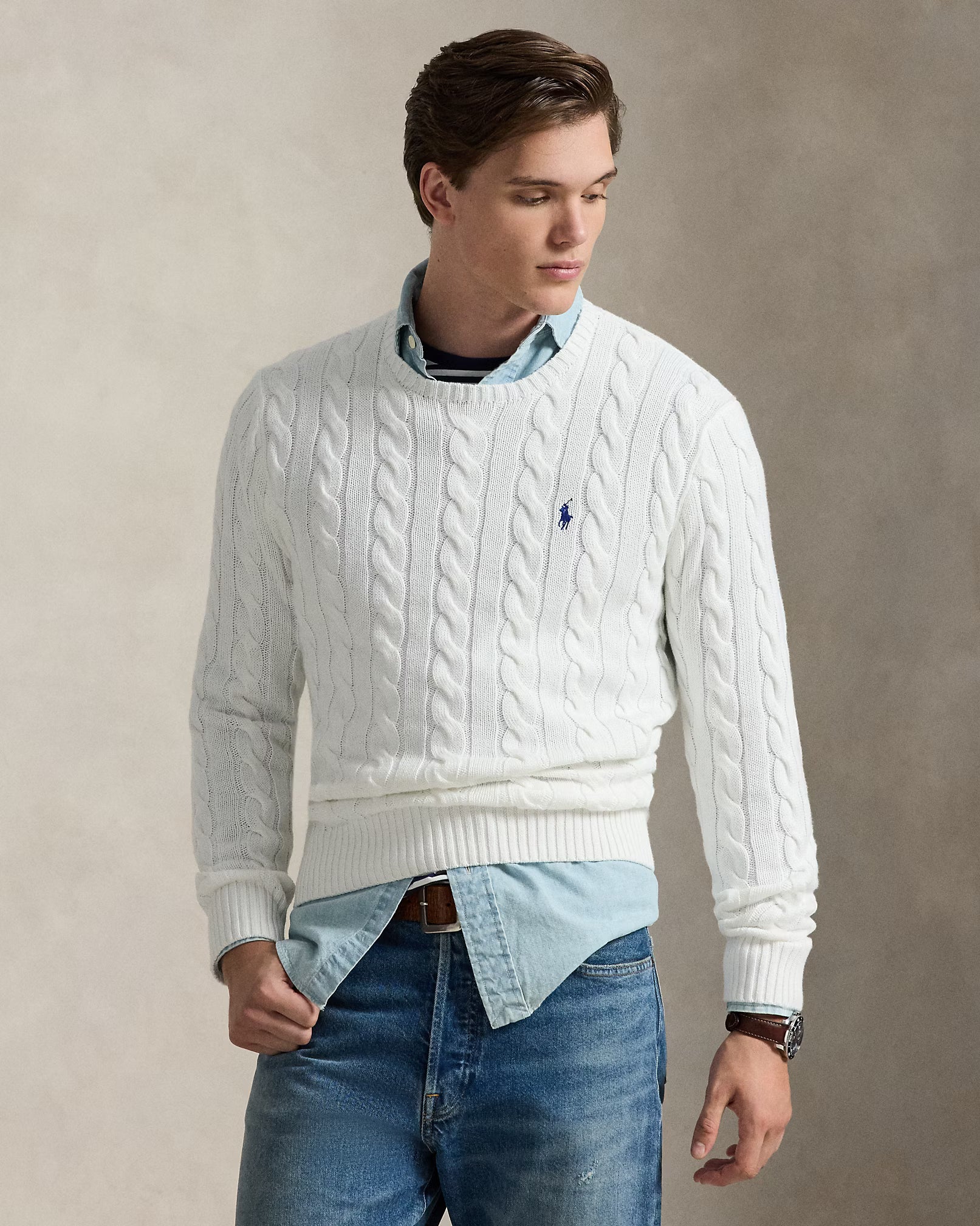 polo ralph lauren cable-knit cotton sweate