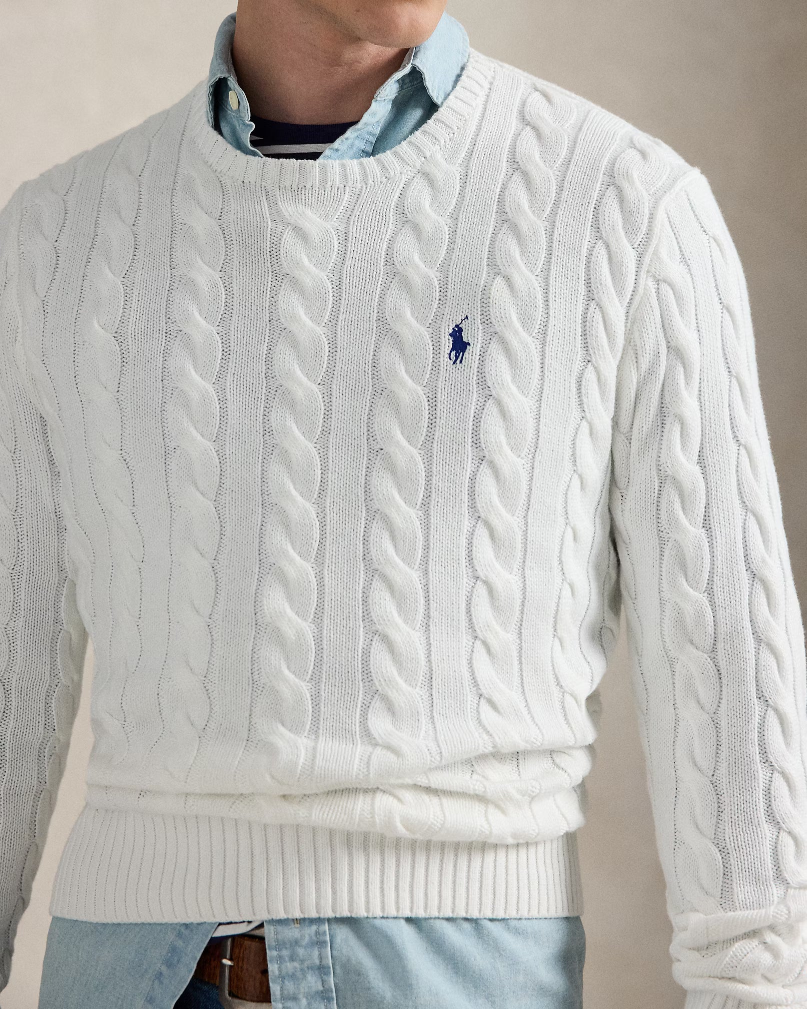 polo ralph lauren cable-knit cotton sweate