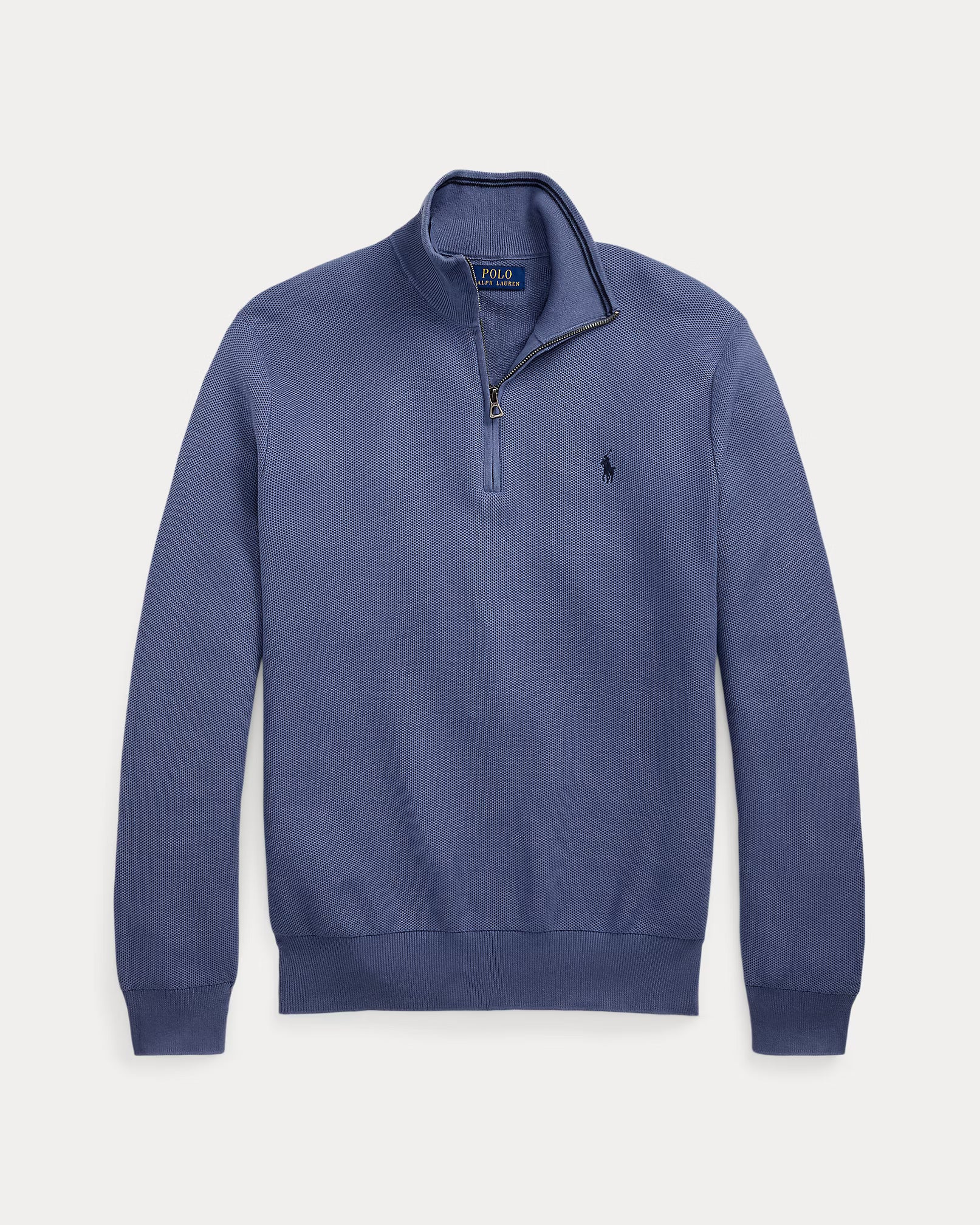 Mesh-Knit Cotton Quarter-Zip Jumper